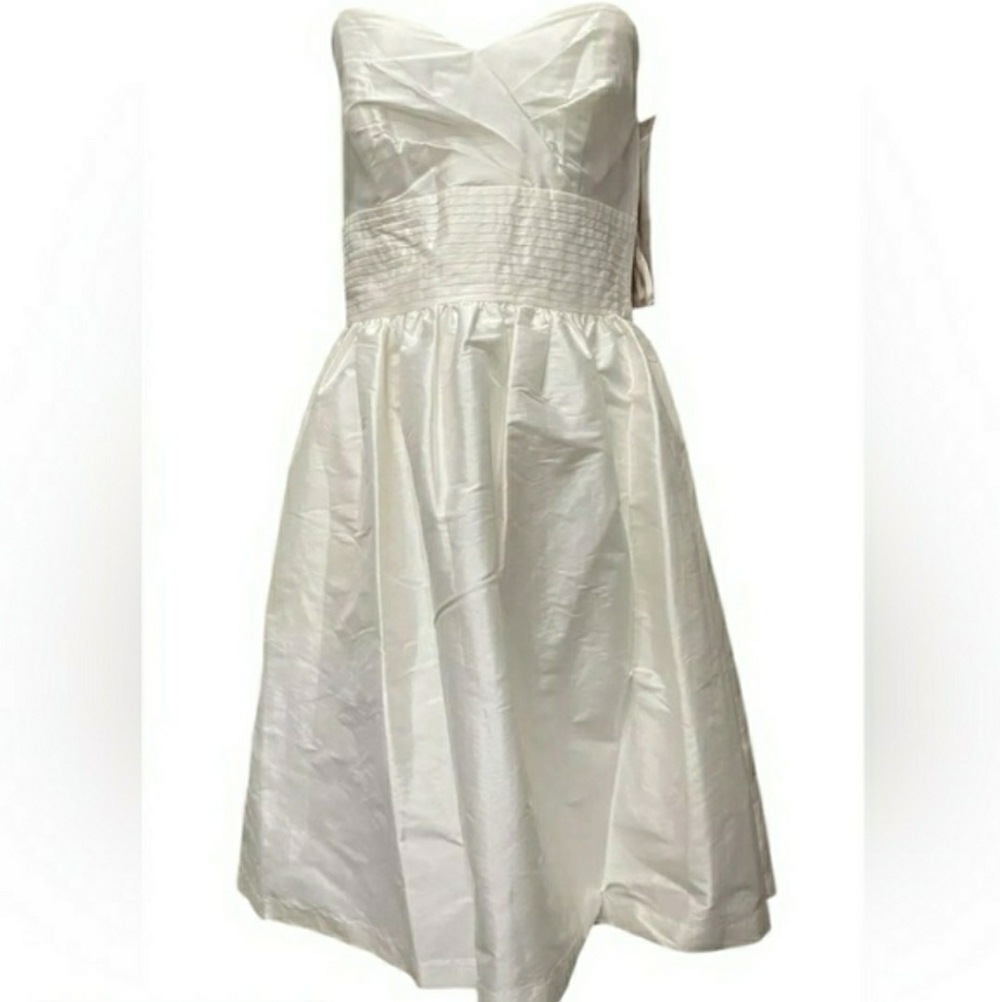 ALFRED SUNG Strapless White Cocktail Dress